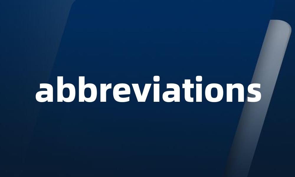 abbreviations