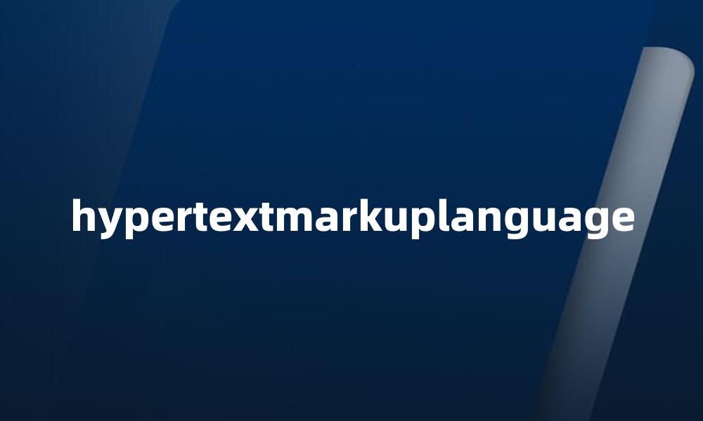 hypertextmarkuplanguage