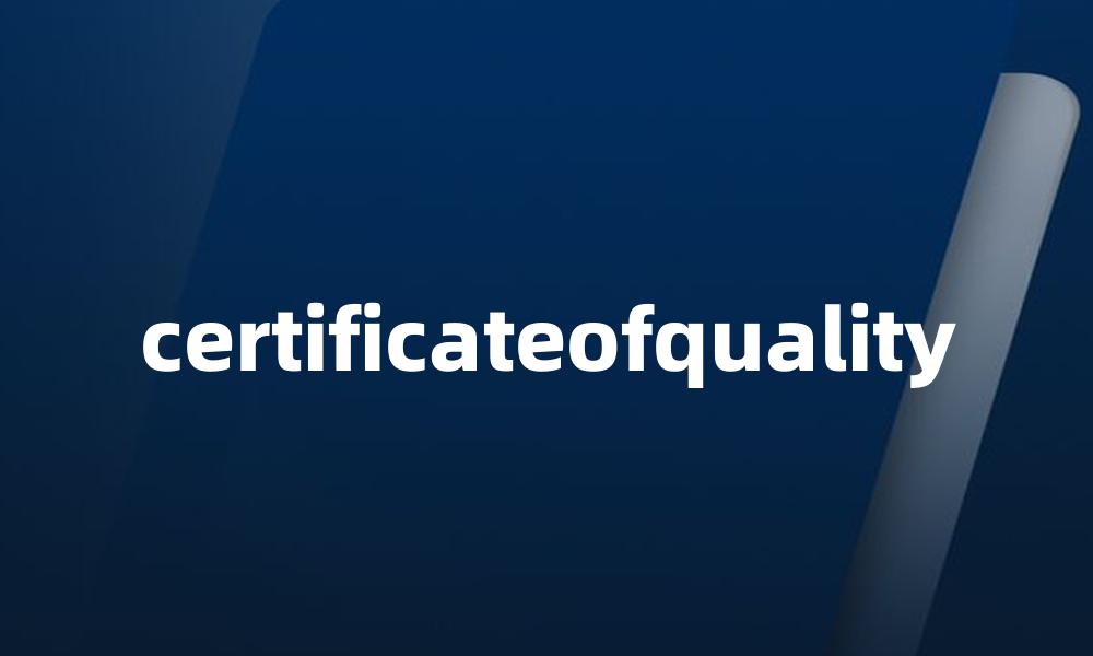 certificateofquality