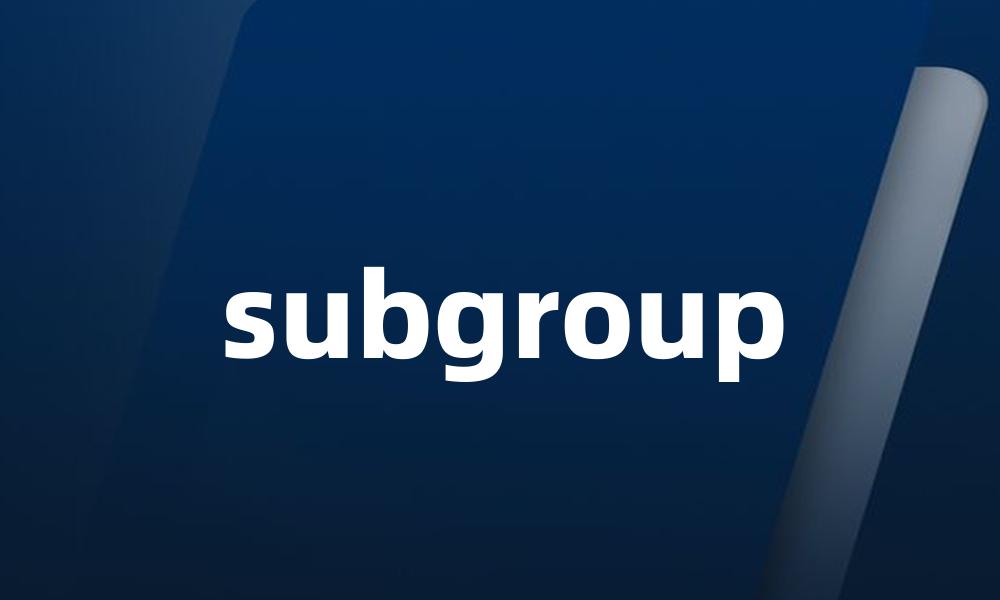 subgroup