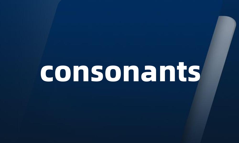 consonants