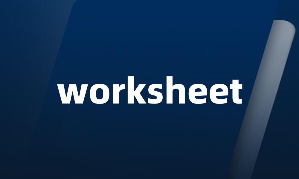 worksheet