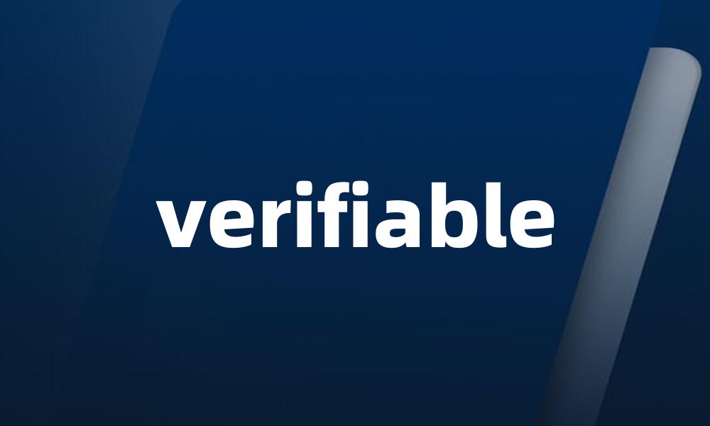 verifiable