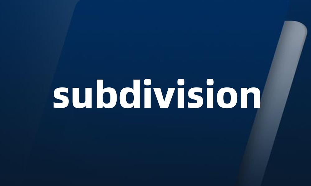 subdivision