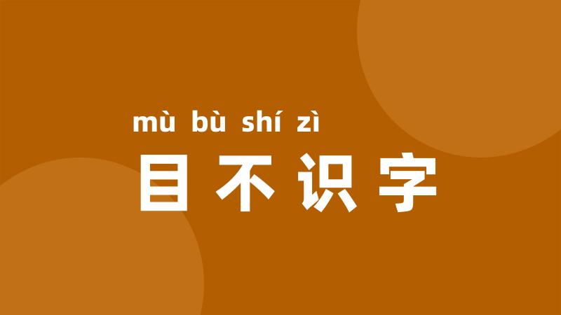 目不识字