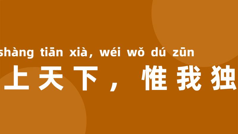 天上天下，惟我独尊