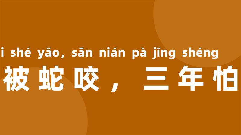 一着被蛇咬，三年怕井绳