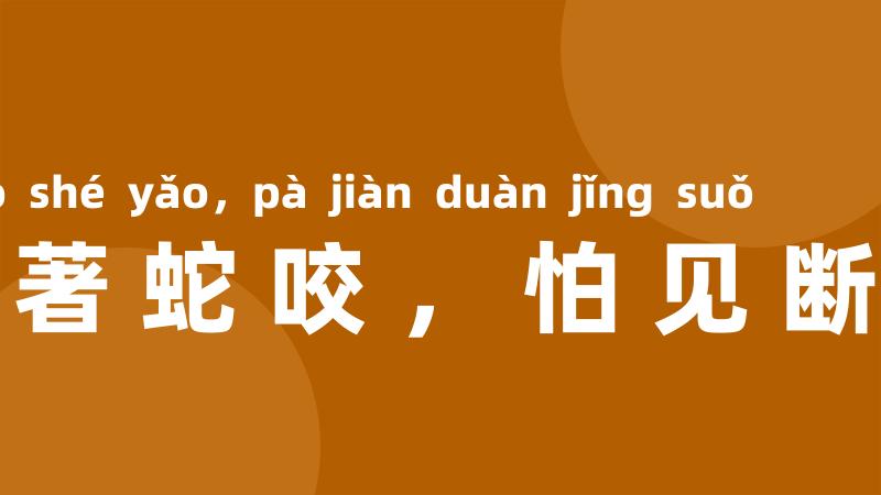 一度著蛇咬，怕见断井索