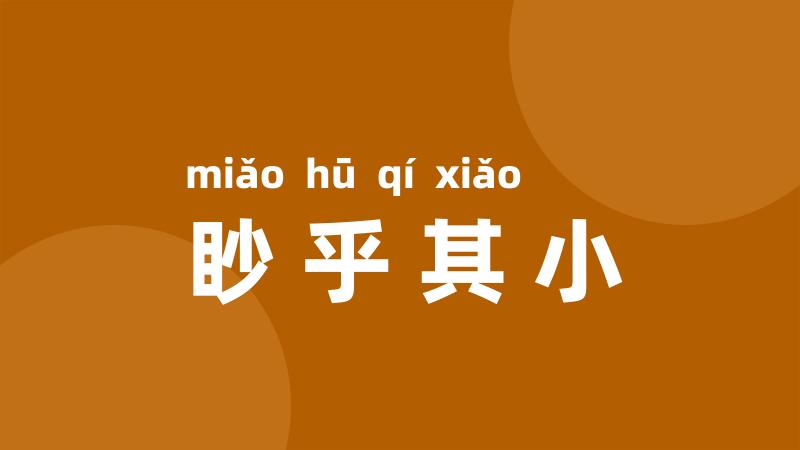 眇乎其小