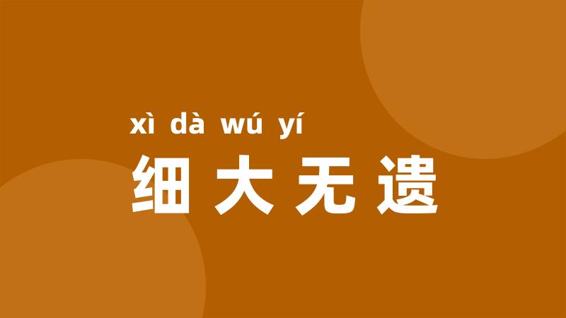 细大无遗