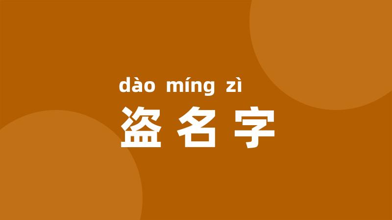 盗名字