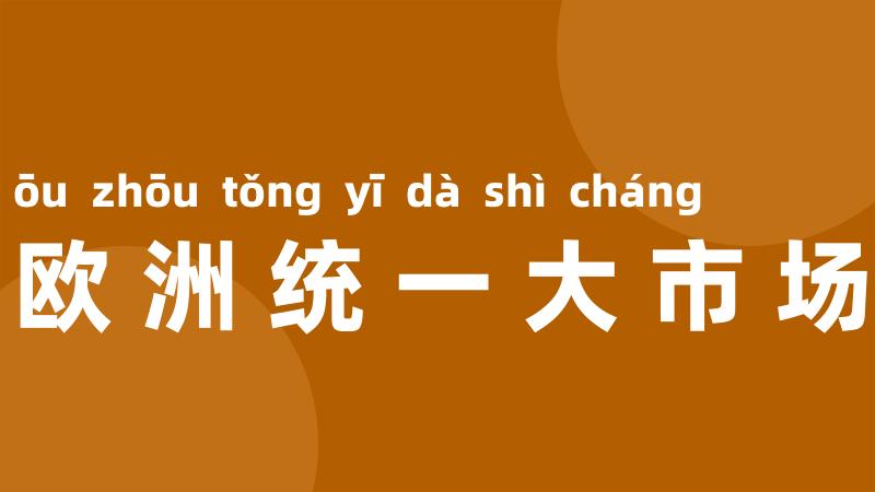 欧洲统一大市场