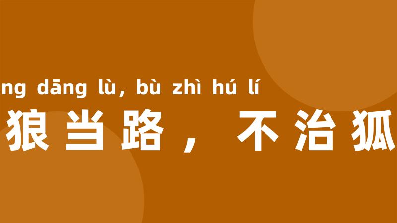 虎狼当路，不治狐狸