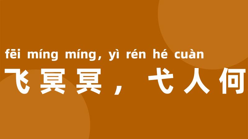 鸿飞冥冥，弋人何篡