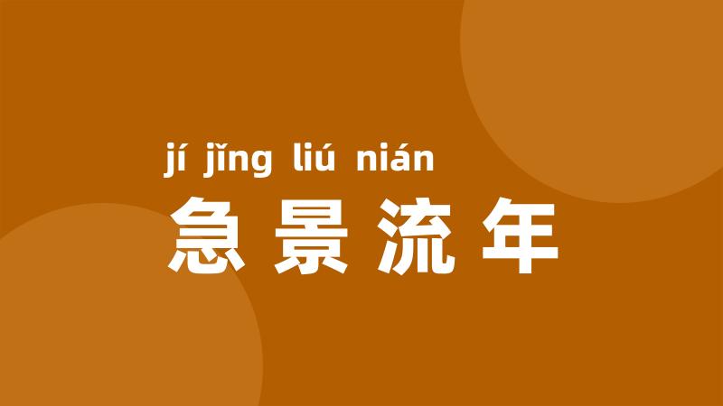 急景流年