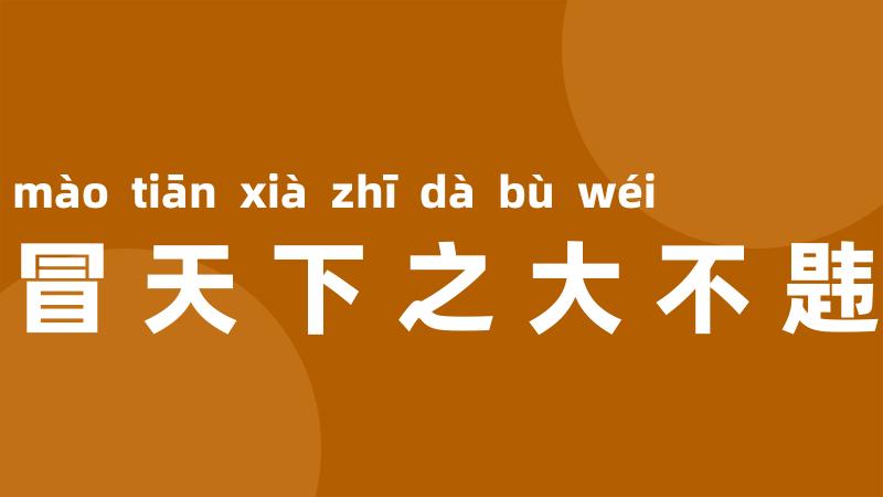 冒天下之大不韪