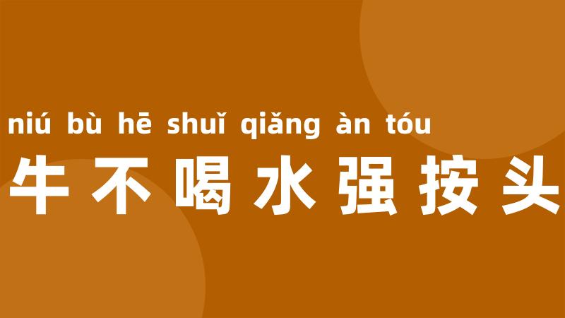 牛不喝水强按头