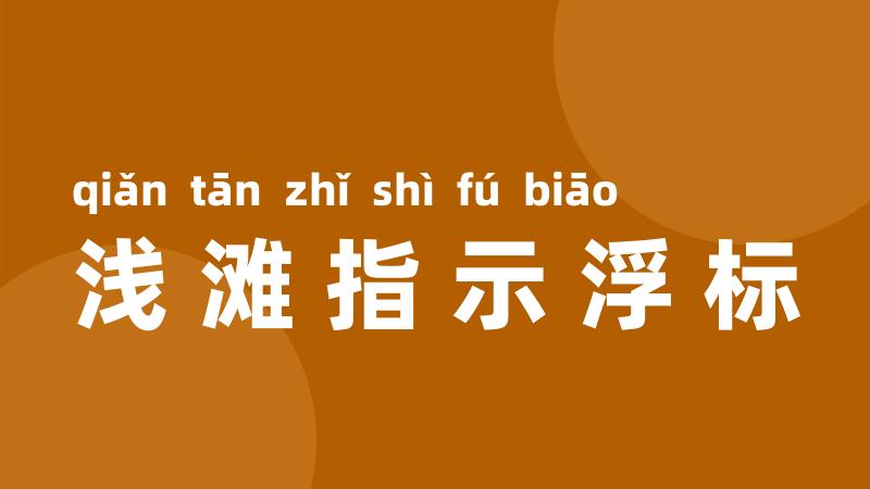 浅滩指示浮标