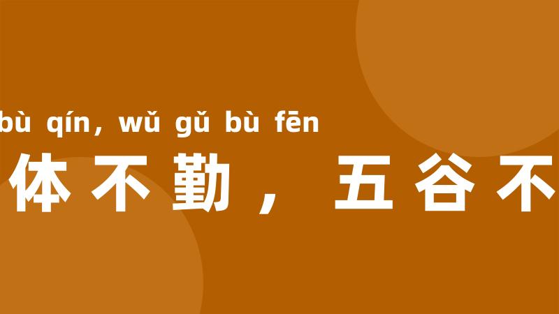 四体不勤，五谷不分