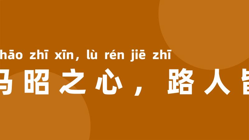 司马昭之心，路人皆知