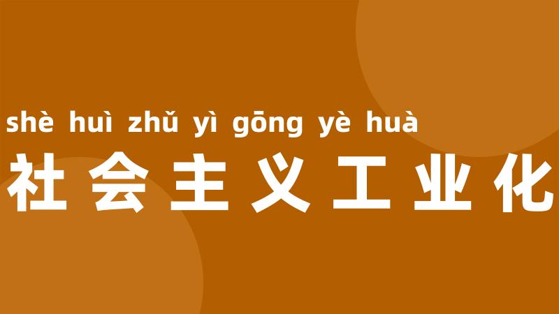 社会主义工业化