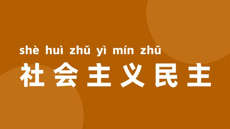 社会主义民主