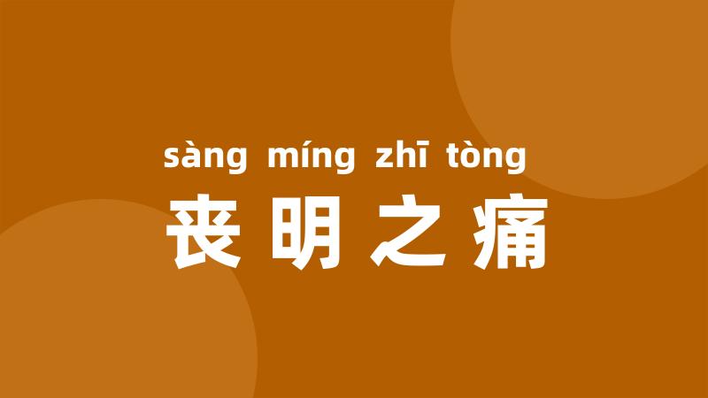 丧明之痛