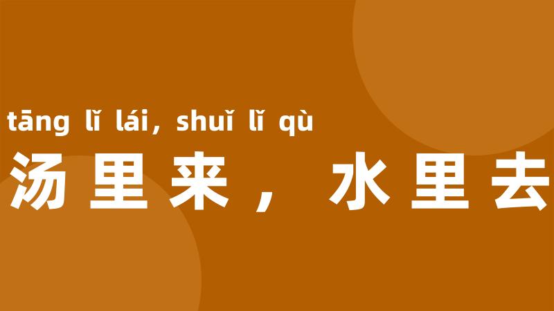 汤里来，水里去