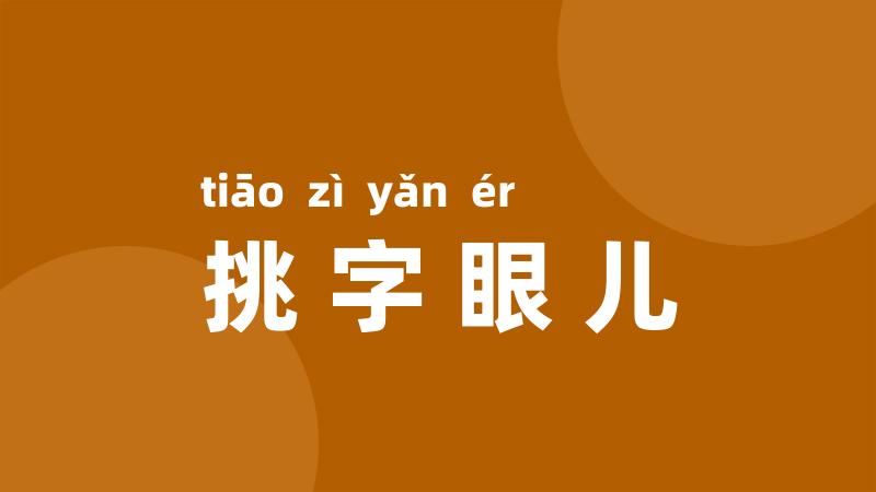 挑字眼儿