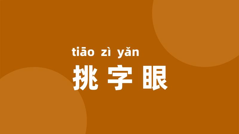 挑字眼