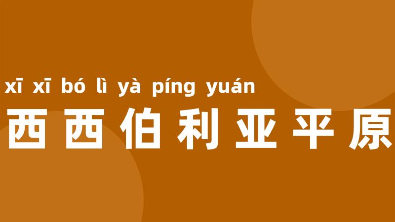 西西伯利亚平原