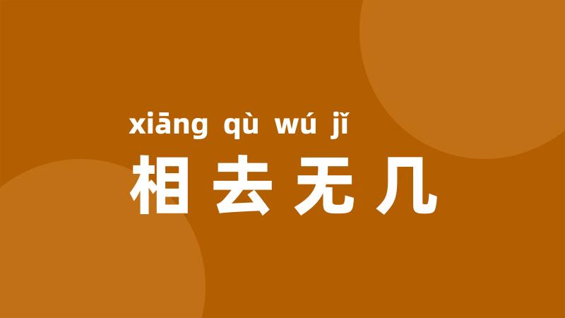 相去无几