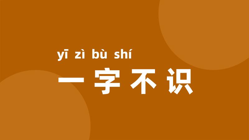 一字不识