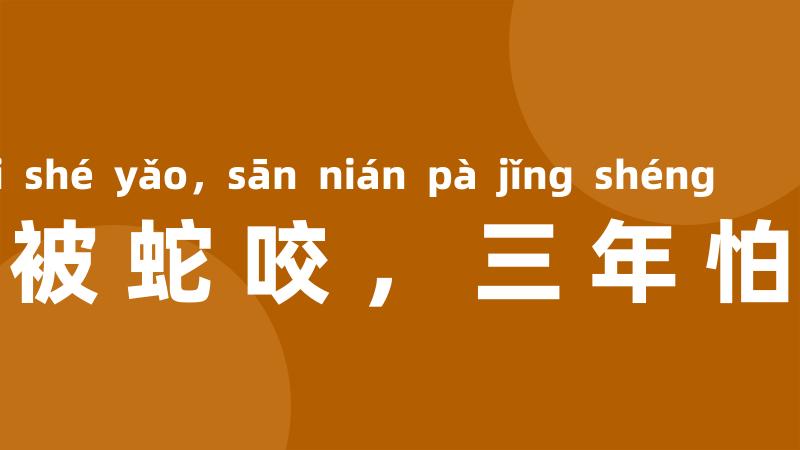 一年被蛇咬，三年怕井绳