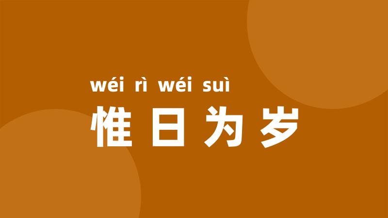 惟日为岁