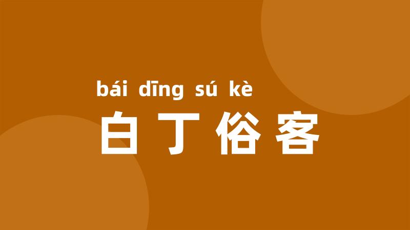 白丁俗客