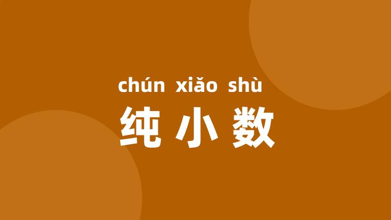 纯小数