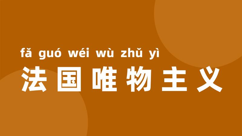 法国唯物主义