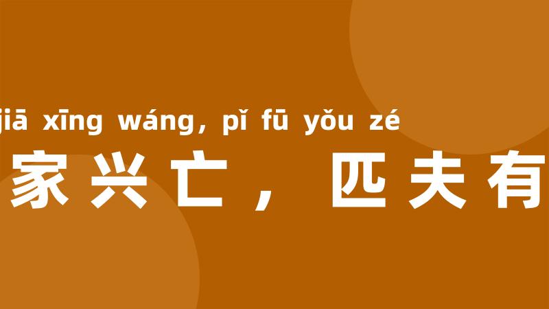 国家兴亡，匹夫有责