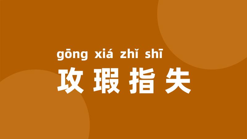 攻瑕指失