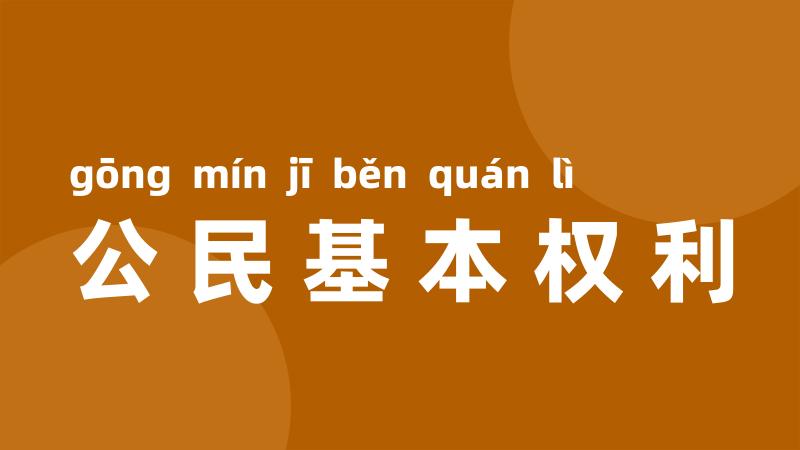 公民基本权利