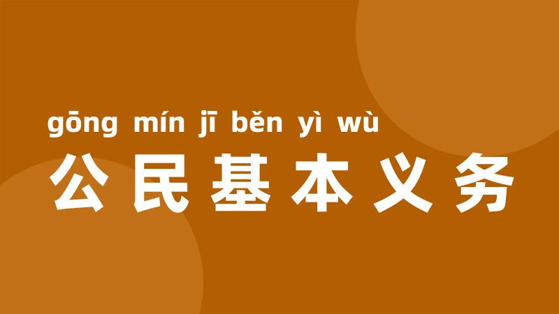 公民基本义务